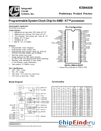 Datasheet ICS94228yF-T manufacturer ICST
