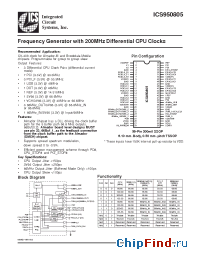 Datasheet ICS950805yF-T manufacturer ICST