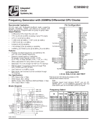 Datasheet ICS950812 manufacturer ICST