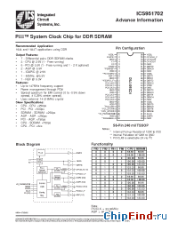 Datasheet ICS951702 manufacturer ICST