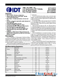 Datasheet 71V2557S manufacturer IDT