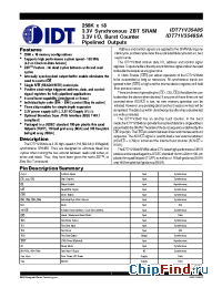 Datasheet 71V3548S manufacturer IDT