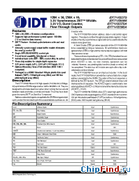 Datasheet 71V3559SA manufacturer IDT