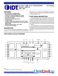 Datasheet 72V8980 manufacturer IDT