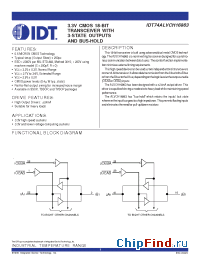 Datasheet 74ALVCH16863 manufacturer IDT
