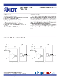 Datasheet 74FCT16823T manufacturer IDT