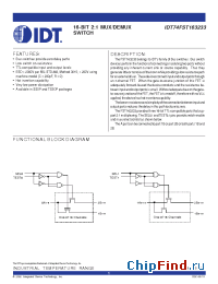 Datasheet 74FST163233 manufacturer IDT