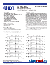 Datasheet 74LVCHR162245A manufacturer IDT