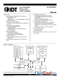 Datasheet 79RV4650 manufacturer IDT