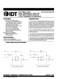 Datasheet IDT42LVC162374APV manufacturer IDT