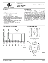 Datasheet IDT54FCT138ATEB manufacturer IDT