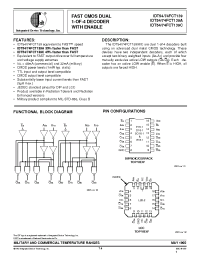 Datasheet IDT54FCT139A manufacturer IDT