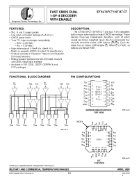 Datasheet IDT54FCT139ATQ manufacturer IDT