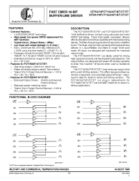 Datasheet IDT54FCT162240CTPA manufacturer IDT