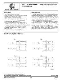 Datasheet IDT54FCT162344ATEB manufacturer IDT