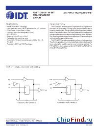 Datasheet IDT54FCT162373CTE manufacturer IDT