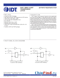 Datasheet IDT54FCT162373ETEB manufacturer IDT