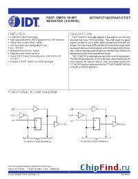 Datasheet IDT54FCT162374ATPF manufacturer IDT