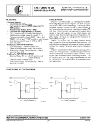 Datasheet IDT54FCT162374T manufacturer IDT