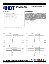 Datasheet IDT54FCT16240 manufacturer IDT