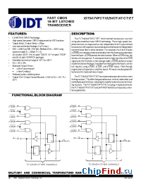 Datasheet IDT54FCT162543 manufacturer IDT