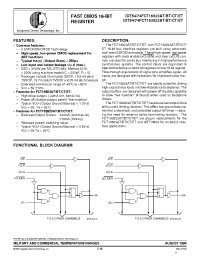 Datasheet IDT54FCT162823CTPV manufacturer IDT