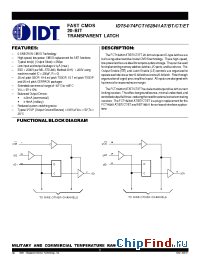 Datasheet IDT54FCT162841 manufacturer IDT