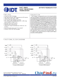 Datasheet IDT54FCT162952ATPFB manufacturer IDT