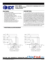 Datasheet IDT54FCT162H952BTPV manufacturer IDT