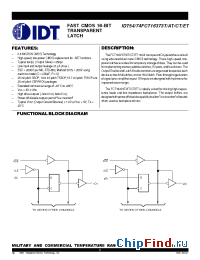 Datasheet IDT54FCT16373 manufacturer IDT