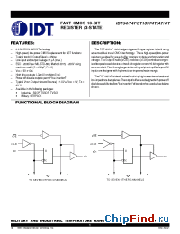 Datasheet IDT54FCT16374TPV manufacturer IDT
