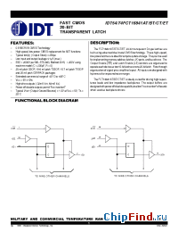Datasheet IDT54FCT16841 manufacturer IDT