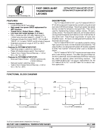 Datasheet IDT54FCT16841ETEB manufacturer IDT