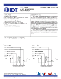 Datasheet IDT54FCT16952BTE manufacturer IDT