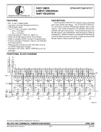 Datasheet IDT54FCT299ATLB manufacturer IDT