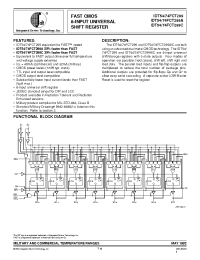 Datasheet IDT54FCT299CP manufacturer IDT