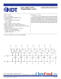 Datasheet IDT54FCT373ATPB manufacturer IDT