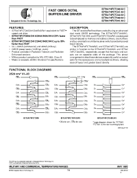Datasheet IDT54FCT540SOB manufacturer IDT