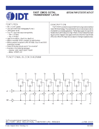 Datasheet IDT54FCT573TLB manufacturer IDT