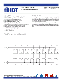 Datasheet IDT54FCT574DTPY manufacturer IDT