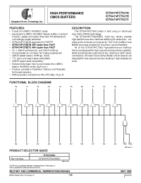 Datasheet IDT54FCT827BSO manufacturer IDT