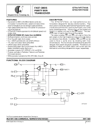 Datasheet IDT54FCT833BDB manufacturer IDT