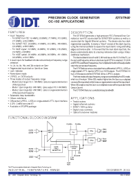 Datasheet IDT5T940-10NLI manufacturer IDT