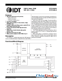 Datasheet IDT6168LA-12 manufacturer IDT