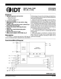 Datasheet IDT6168LA25P manufacturer IDT