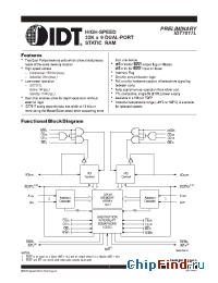 Datasheet IDT7017L15PF8 manufacturer IDT