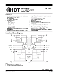 Datasheet IDT7034S15PF manufacturer IDT