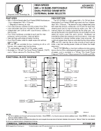 Datasheet IDT707288S25G производства IDT