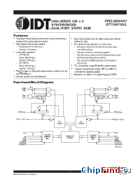 Datasheet IDT709079L12 manufacturer IDT