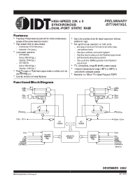 Datasheet IDT709079L12PFI manufacturer IDT